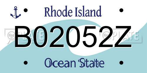 B02052Z Rhode Island License Plate