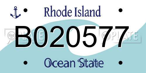 B020577 Rhode Island License Plate