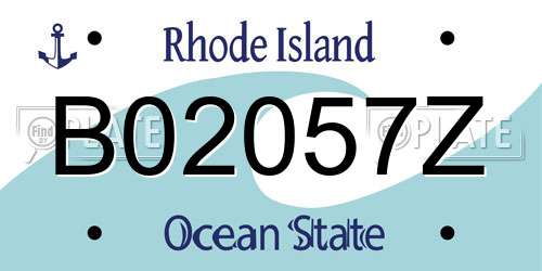 B02057Z Rhode Island License Plate