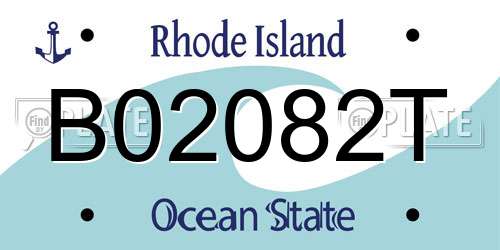 B02082T Rhode Island License Plate