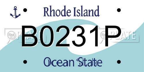 B0231P Rhode Island License Plate