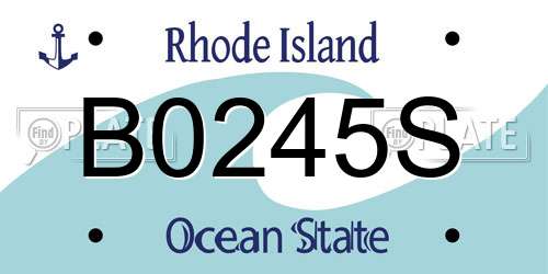 B0245S Rhode Island License Plate