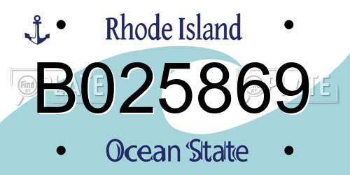 B025869 Rhode Island License Plate