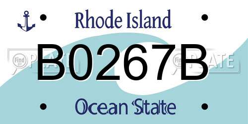 B0267B Rhode Island License Plate