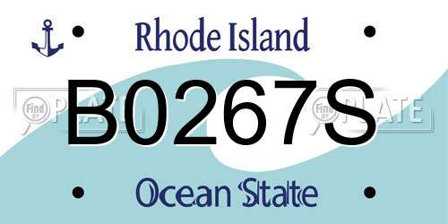 B0267S Rhode Island License Plate