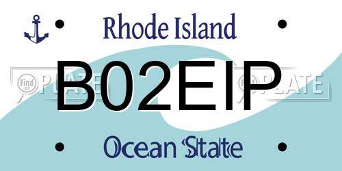 B02EIP Rhode Island License Plate