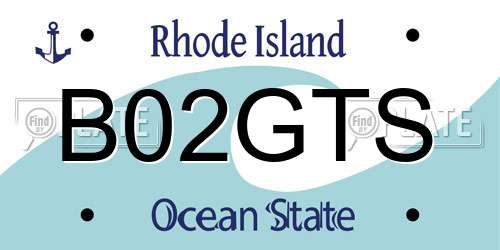 B02GTS Rhode Island License Plate