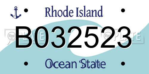 B032523 Rhode Island License Plate