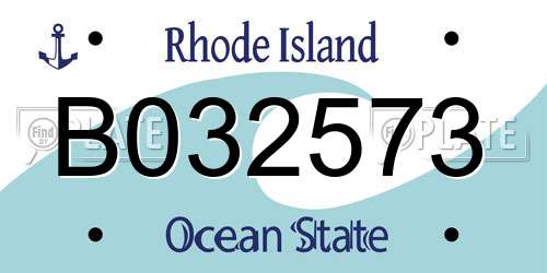 B032573 Rhode Island License Plate