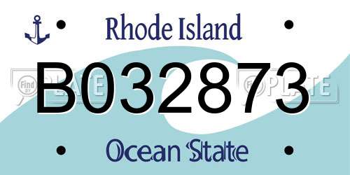 B032873 Rhode Island License Plate