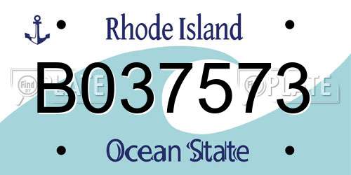 B037573 Rhode Island License Plate