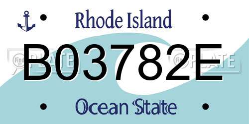 B03782E Rhode Island License Plate