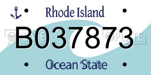 B037873 Rhode Island License Plate