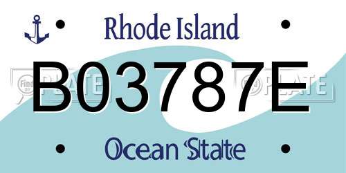 B03787E Rhode Island License Plate