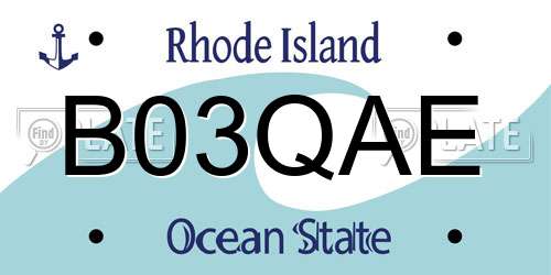 B03QAE Rhode Island License Plate