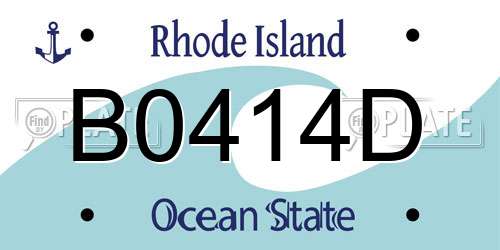 B0414D Rhode Island License Plate