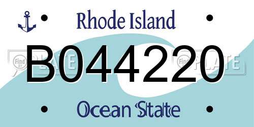 B044220 Rhode Island License Plate