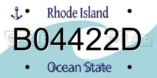 B04422D Rhode Island License Plate