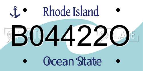 B04422O Rhode Island License Plate