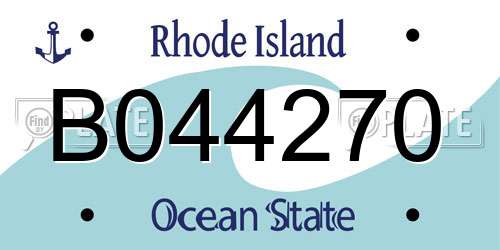 B044270 Rhode Island License Plate