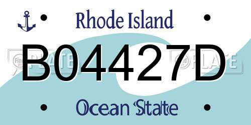 B04427D Rhode Island License Plate