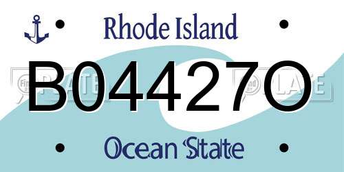 B04427O Rhode Island License Plate