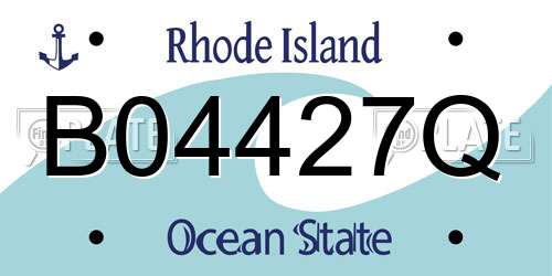 B04427Q Rhode Island License Plate
