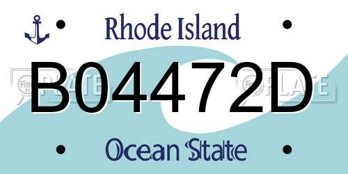 B04472D Rhode Island License Plate