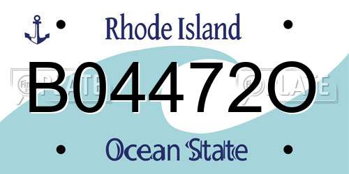 B04472O Rhode Island License Plate