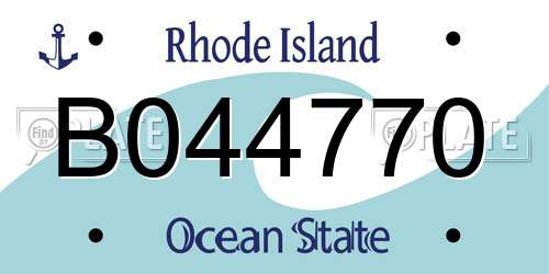 B044770 Rhode Island License Plate