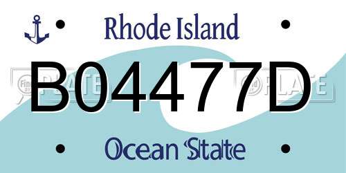 B04477D Rhode Island License Plate
