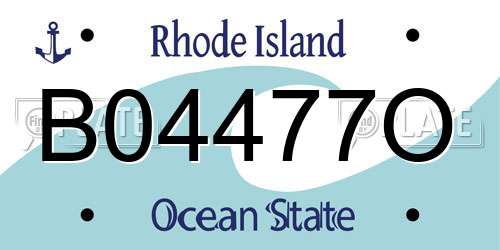 B04477O Rhode Island License Plate