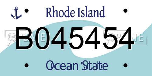 B045454 Rhode Island License Plate