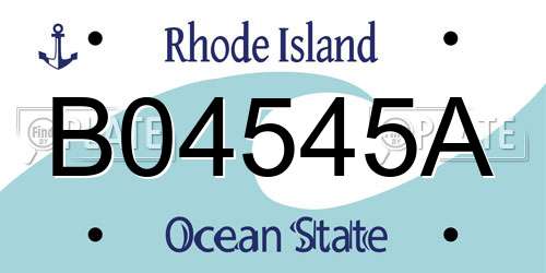 B04545A Rhode Island License Plate