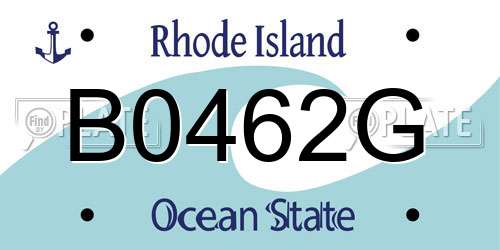 B0462G Rhode Island License Plate