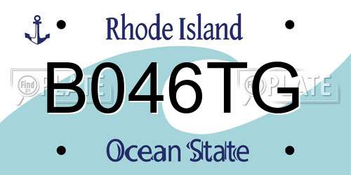 B046TG Rhode Island License Plate