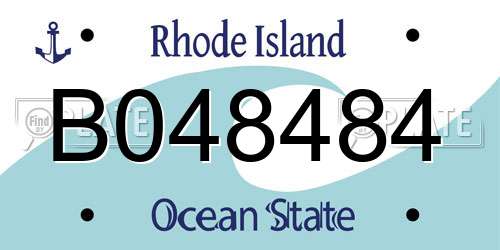B048484 Rhode Island License Plate