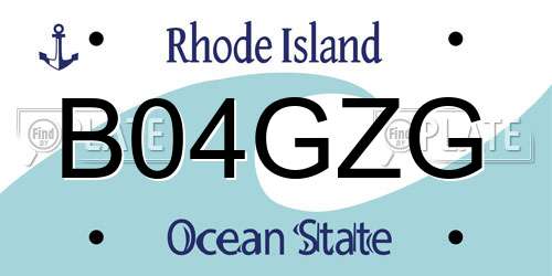B04GZG Rhode Island License Plate