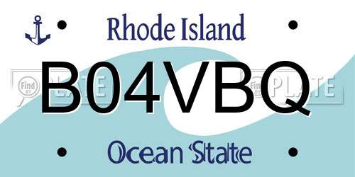 B04VBQ Rhode Island License Plate