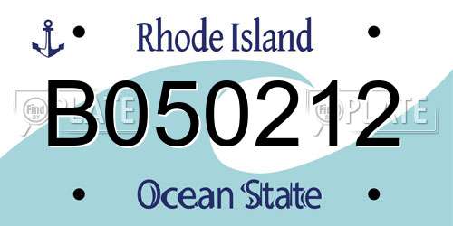 B050212 Rhode Island License Plate