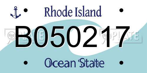 B050217 Rhode Island License Plate