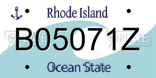 B05071Z Rhode Island License Plate