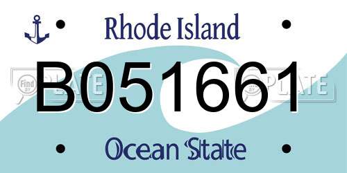 B051661 Rhode Island License Plate