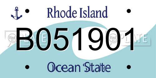 B051901 Rhode Island License Plate