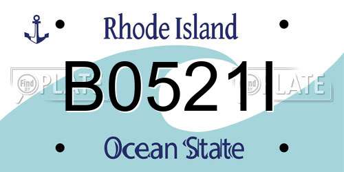 B0521I Rhode Island License Plate
