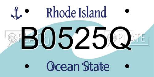 B0525Q Rhode Island License Plate