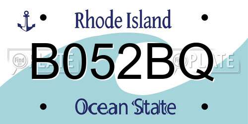 B052BQ Rhode Island License Plate