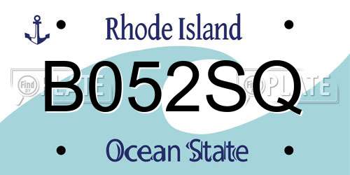 B052SQ Rhode Island License Plate