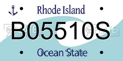 B05510S Rhode Island License Plate