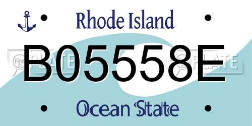 B05558E Rhode Island License Plate